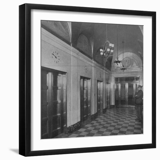 Elevator lobby, Chamber of Commerce Building, Newark, New Jersey, 1924-Unknown-Framed Photographic Print