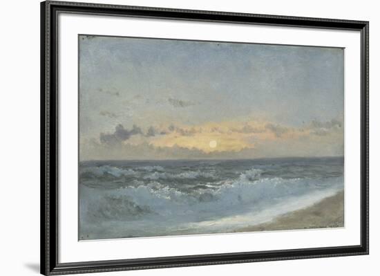 Sunset over the Sea, 1900 (Oil on Board)-William Pye-Framed Giclee Print