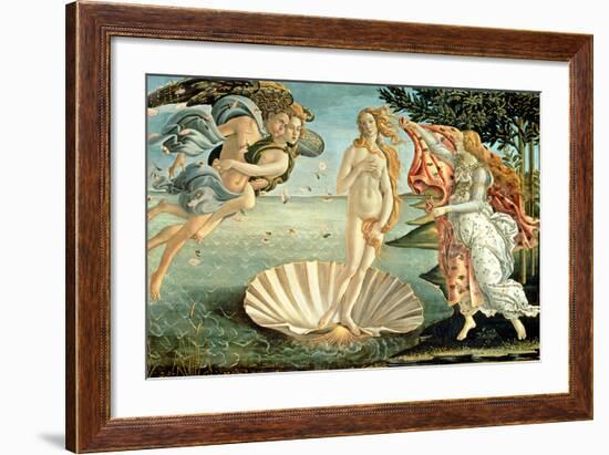 The Birth of Venus, c.1485-Sandro Botticelli-Framed Giclee Print