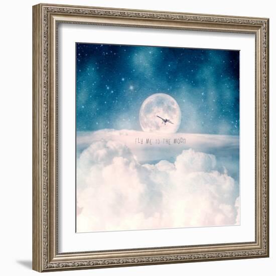 Moonrise Over the Clouds-Paula Belle Flores-Framed Art Print