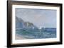 Cliffs and Sailboats at Pourville-Claude Monet-Framed Giclee Print