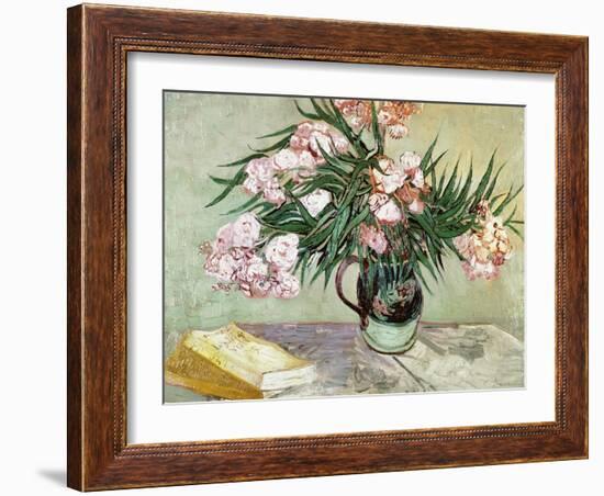 Vase with Oleanders and Books, c.1888-Vincent van Gogh-Framed Giclee Print