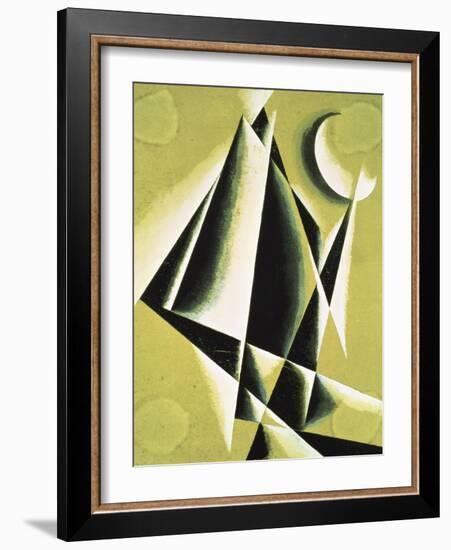 Construction with White Half Moon-Liubov Sergeevna Popova-Framed Giclee Print