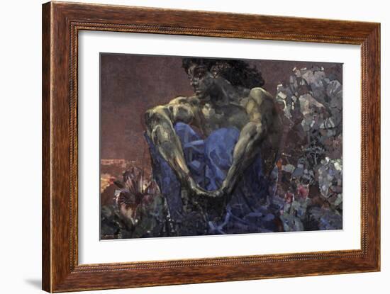 Demon Seated-Mikhail Aleksandrovich Vrubel-Framed Giclee Print