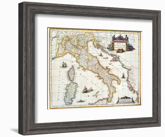 Map Of Italy, 1631-Johannes Blaeu-Framed Giclee Print