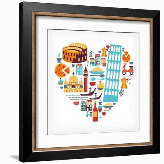 Italy Love - Heart-Marish-Framed Art Print