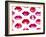 Seamless Vector Pattern with Red Watercolor Lips-Jet-Framed Art Print