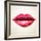 Beautiful Woman Lips Formed by Abstract Triangles-artant-Framed Art Print