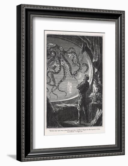 20,000 Leagues Under the Sea: Giant Squid Seen from the Safety of the Nautilus-Hildebrand-Framed Photographic Print