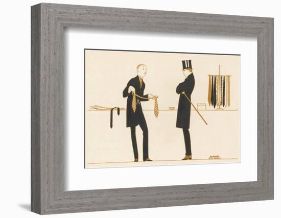 Gentleman Chooses a Tie to Purchase-Bernard Boutet De Monvel-Framed Photographic Print