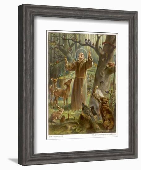 Saint Francis of Assisi, Preaching to the Animals-Hans Stubenrauch-Framed Photographic Print