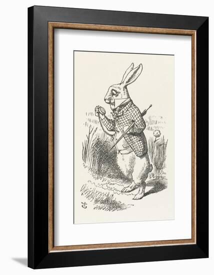 The White Rabbit Checks His Watch-John Tenniel-Framed Photographic Print