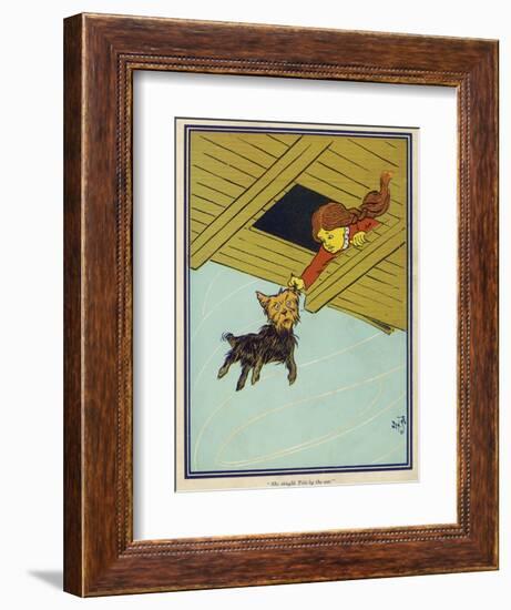 Wizard of Oz: Dorothy and Toto are Caught up by the Tornado-W.w. Denslow-Framed Photographic Print