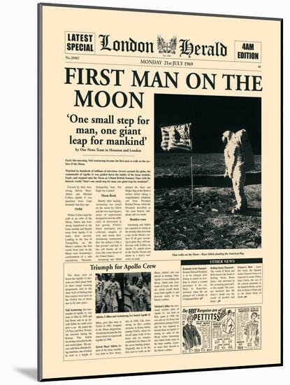 First Man on the Moon-The Vintage Collection-Mounted Art Print