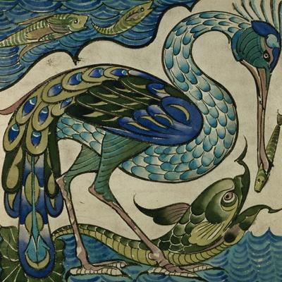 'Tile Design of Heron and Fish, by Walter Crane' Giclee Print Walter