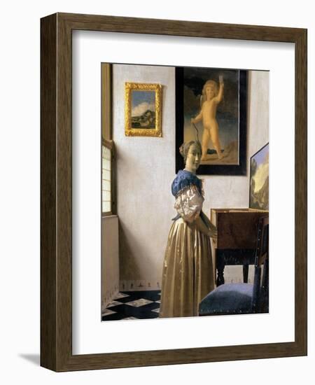 Lady Standing at the Virginal, circa 1672-73-Johannes Vermeer-Framed Giclee Print