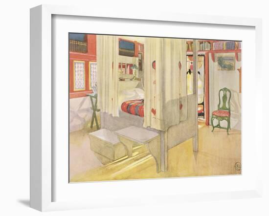 The Bedroom, Published in "Lasst Licht Hinin," 1909-Carl Larsson-Framed Giclee Print