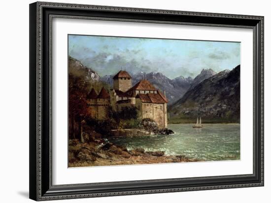 The Chateau de Chillon, 1875-Gustave Courbet-Framed Giclee Print