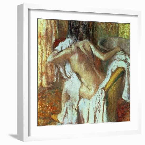 Woman Drying Herself, c.1888-92-Edgar Degas-Framed Giclee Print