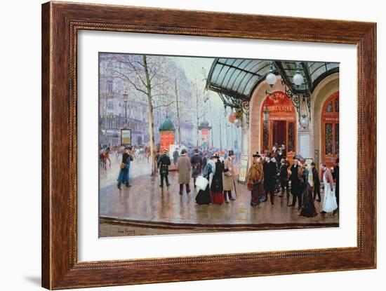 Outside the Vaudeville Theatre, Paris-Jean Béraud-Framed Giclee Print