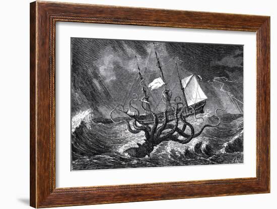 The Kraken, as Seen by the Eye of Imagination, from John Gibson's Monsters of the Sea, 1887-Edward Etherington-Framed Giclee Print