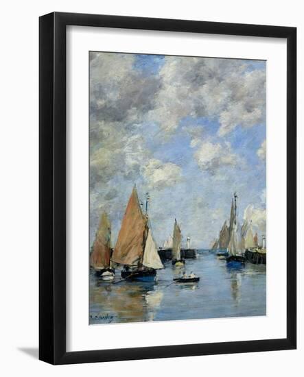 The Jetty at High Tide, Trouville-Eugène Boudin-Framed Giclee Print