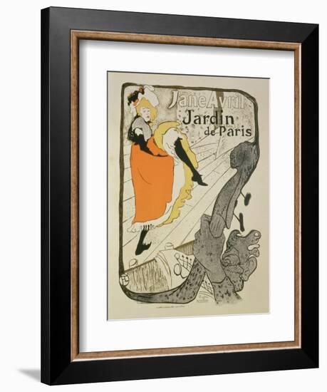 Reproduction of a Poster Advertising "Jane Avril" at the Jardin De Paris, 1893-Henri de Toulouse-Lautrec-Framed Giclee Print