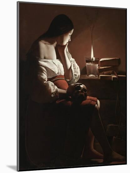 The Magdalen with the Smoking Flame, c.1638-40-Georges de la Tour-Mounted Giclee Print