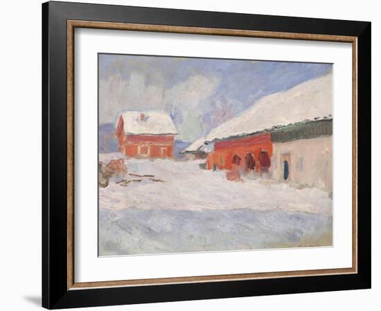 Norway, Red Houses at Bjornegaard, 1895-Claude Monet-Framed Giclee Print