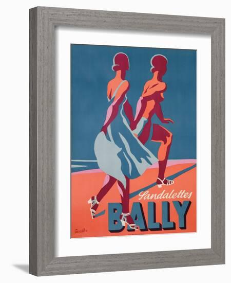 Advertisement for Bally Sandals, 1935 (Colour Litho)-Gerald-Framed Giclee Print