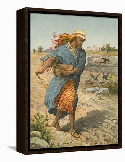 The Sower Sowing the Seed-English School-Framed Premier Image Canvas