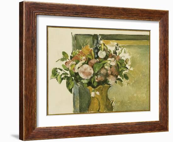 Flowers in a Vase-Paul C?zanne-Framed Giclee Print