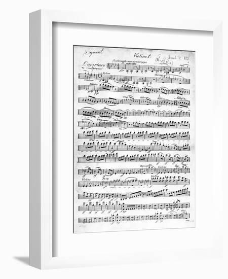 Sheet Music for the Overture to 'Egmont' by Ludwig Van Beethoven, Written Between 1809-10 (Print)-German-Framed Giclee Print