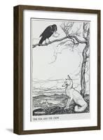 The Fox and the Crow, Illustration from 'Aesop's Fables', Published by Heinemann, 1912-Arthur Rackham-Framed Giclee Print