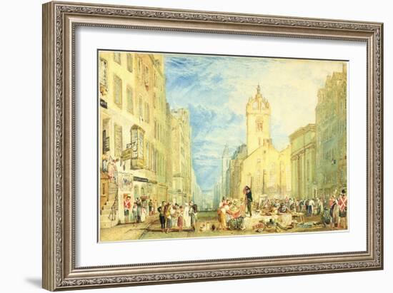 High Street, Edinburgh, C.1818 (W/C, Pen, Ink, Graphite and Scratching Out on Wove Paper)-J. M. W. Turner-Framed Giclee Print