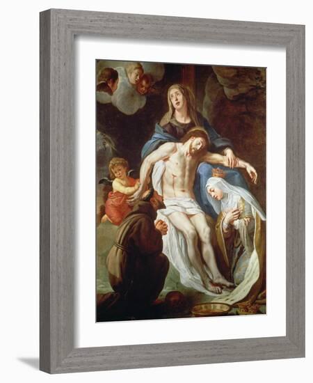 Pieta with St. Francis of Assisi (C.1181-1226) and St. Elizabeth of Hungary (1207-31)-Gaspar de Crayer-Framed Giclee Print