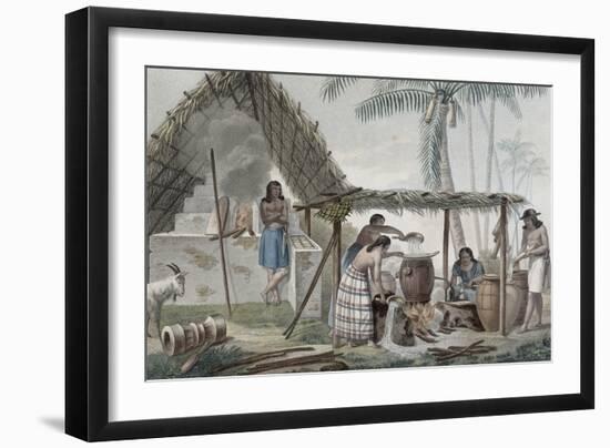 View of a Distillery on the Island of Guam, from 'Voyage Autour Du Monde Sur Les Corvettes De…-Alphonse Pellion-Framed Giclee Print