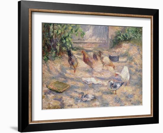 Farmyard at Pontoise, 1877-Camille Pissarro-Framed Giclee Print