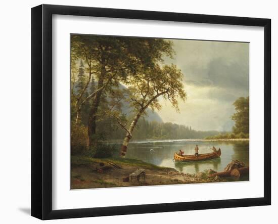 Salmon Fishing on the Caspapediac River (Quebec, Canada)-Albert Bierstadt-Framed Giclee Print