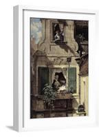 The Intercepted Love Letter, C.1855-60-Carl Spitzweg-Framed Giclee Print