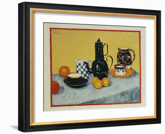 Still Life with Blue Enamel Coffeepot, Earthenware and Fruit, 1888-Vincent van Gogh-Framed Giclee Print