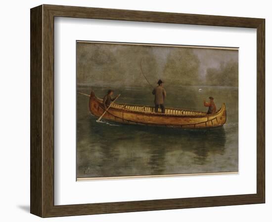 Fishing from a Canoe-Albert Bierstadt-Framed Giclee Print