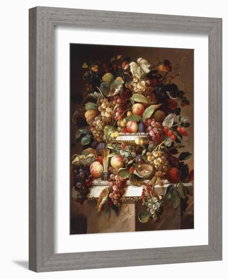 Still Life with Grapes and Peaches-Charles Baum-Framed Giclee Print