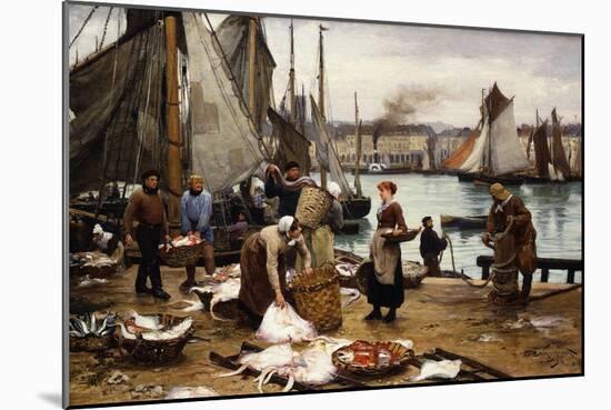 Unloading the Catch, 1881-Victor Gabriel Gilbert-Mounted Giclee Print