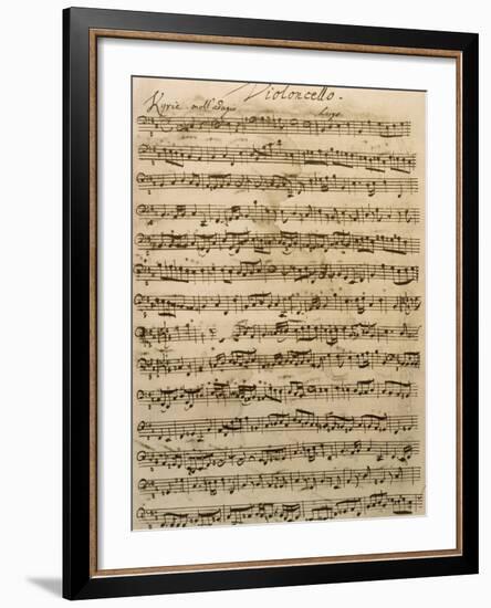 Handwritten Score for Mass in B Minor, BWV 232-Johann Sebastian Bach-Framed Giclee Print