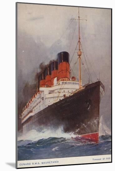 Cunard Liner RMS Mauretania-null-Mounted Giclee Print