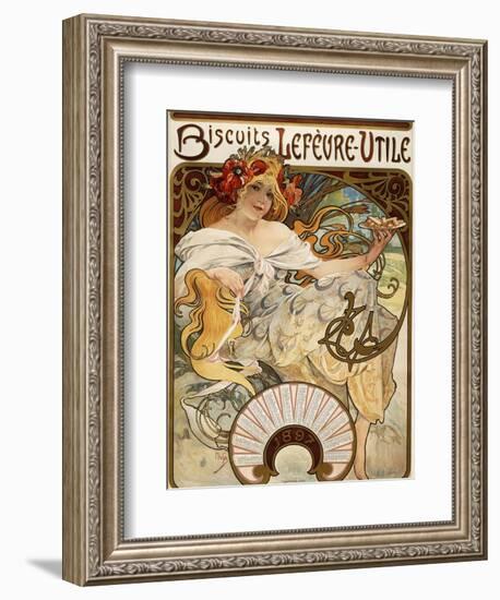 Biscuits Lefevre-Utile', Designed as a Calendar for 1897, 1896 (Lithograph in Colours)-Alphonse Mucha-Framed Giclee Print