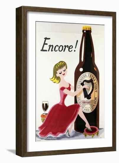 Encore! (Girl, Bottle and Harp), C.1938-null-Framed Giclee Print