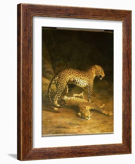 Two Leopards Lying in the Exeter Exchange, 1808-Jacques-Laurent Agasse-Framed Giclee Print