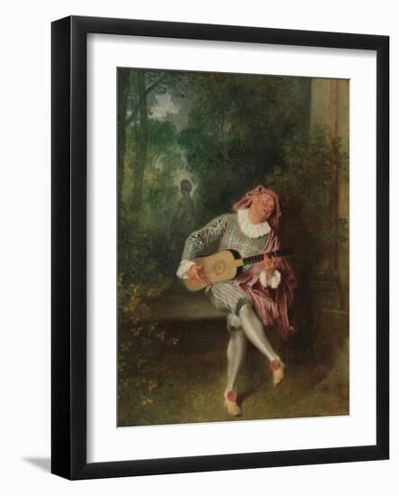 Mezzetin, c.1718-20-Jean Antoine Watteau-Framed Giclee Print